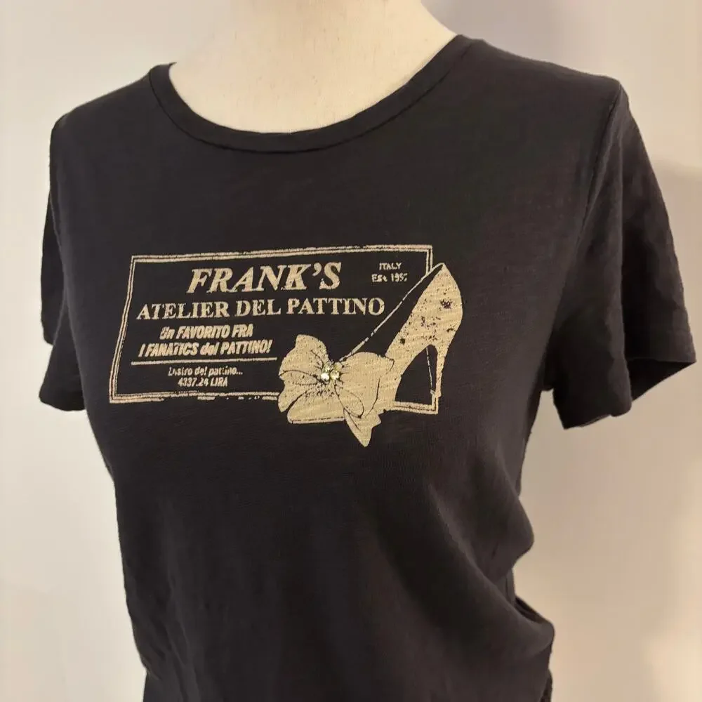 J.Crew Frank's Atelier Del Pattino Black T shirt Small 100% Cotton - Picture 2 of 8